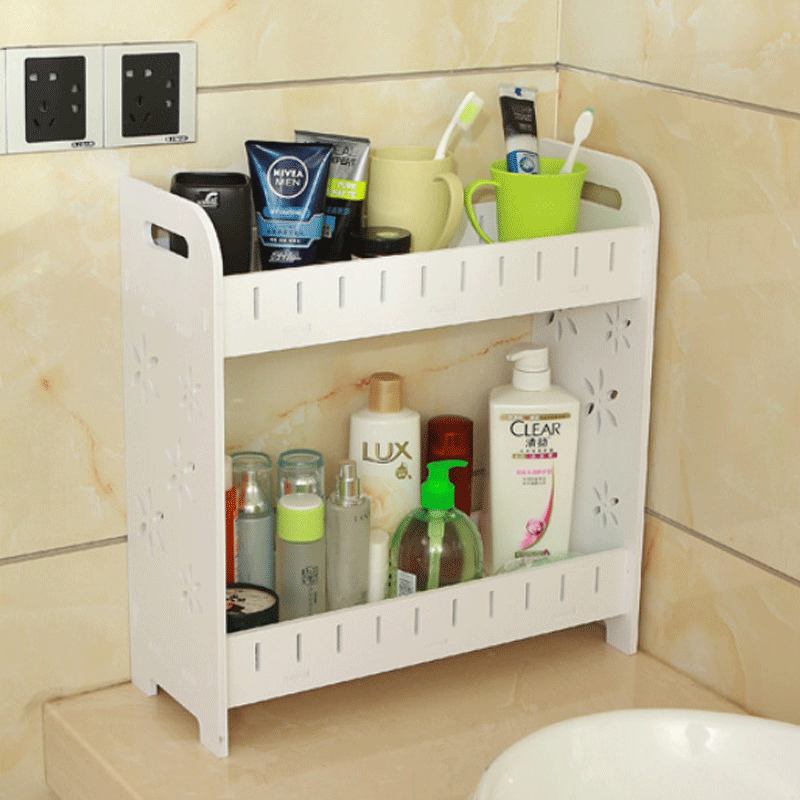 Estante de almacenamiento de baño cosméticos inodoro caja de almacenamiento lavabo cosméticos estante de la esquina