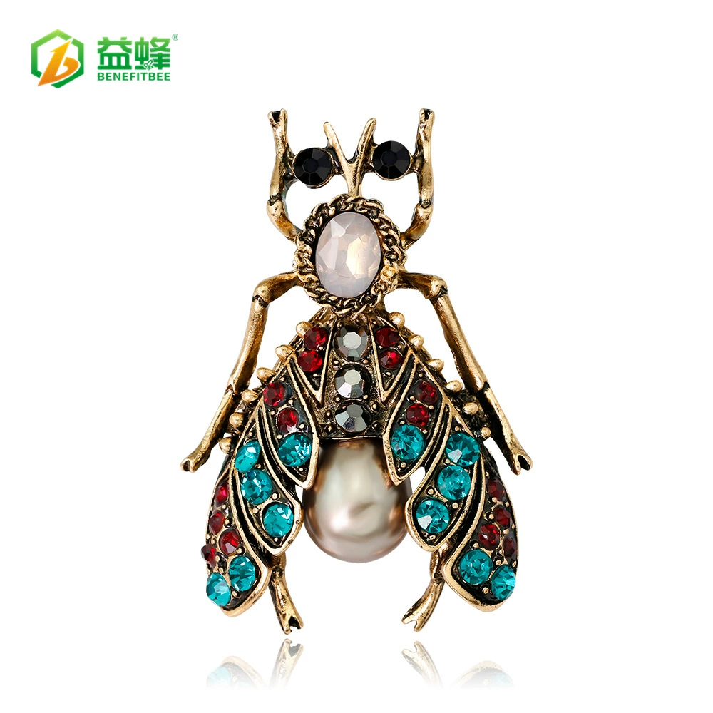 Новая брошь в виде пчелы, Высококачественный горный хрусталь, жемчужный корсаж, насекомые, ювелирные изделия, оптовая продажа, изготовление на заказ образца