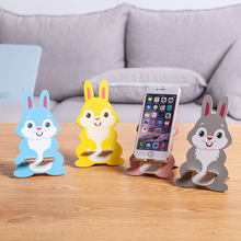 可爱卡通兔子木质手机支架 创意礼品桌面手机座 活动小赠品批发