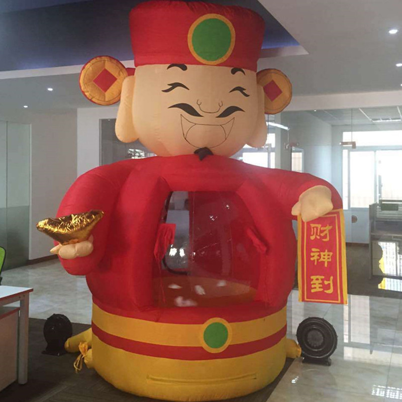 厂家批发商家活动神器 充气财神爷抓钱机 圣诞老人抓钱机