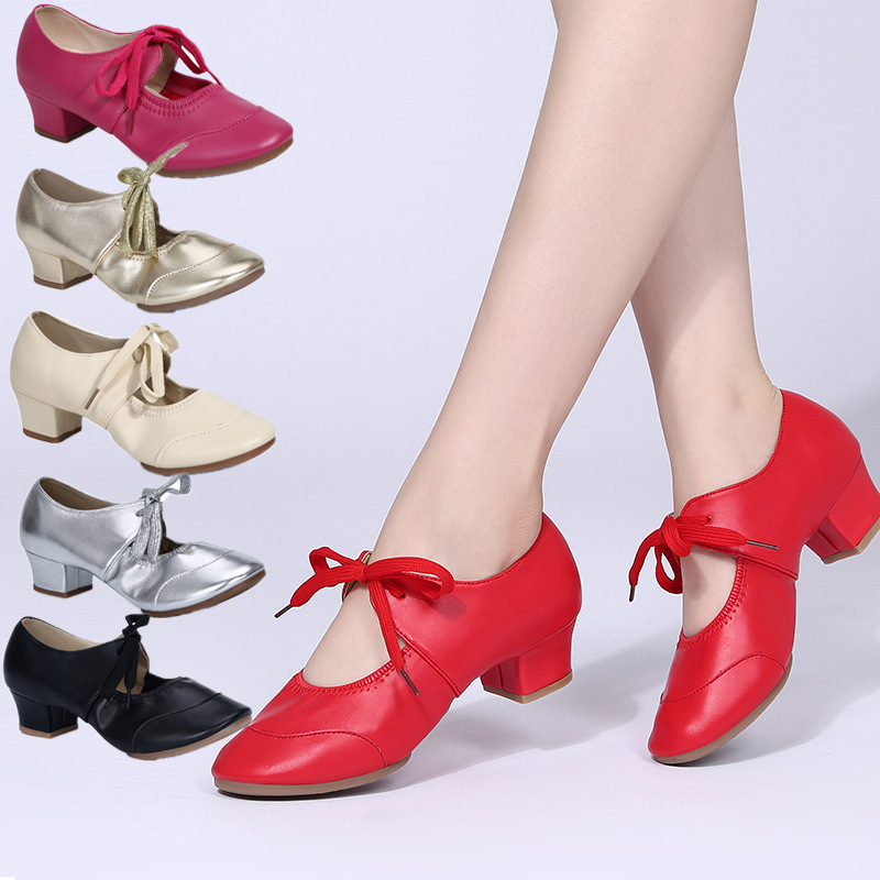 Square Dance Shoes 2021 Summer New Cross-border Dance Shoes Soft-soled Modern Dance Shoes Low-top Women's Single-layer Shoes Soft-soled Shoes