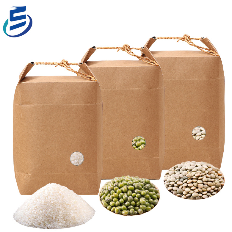 牛皮纸手提袋大米袋土特产茶叶干货包装袋可加印logo纸袋跨境专供
