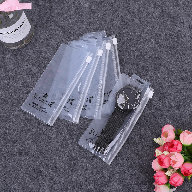 厂家定 制透明PVC拉链袋 手表透明包装袋 PVC包装拉链袋