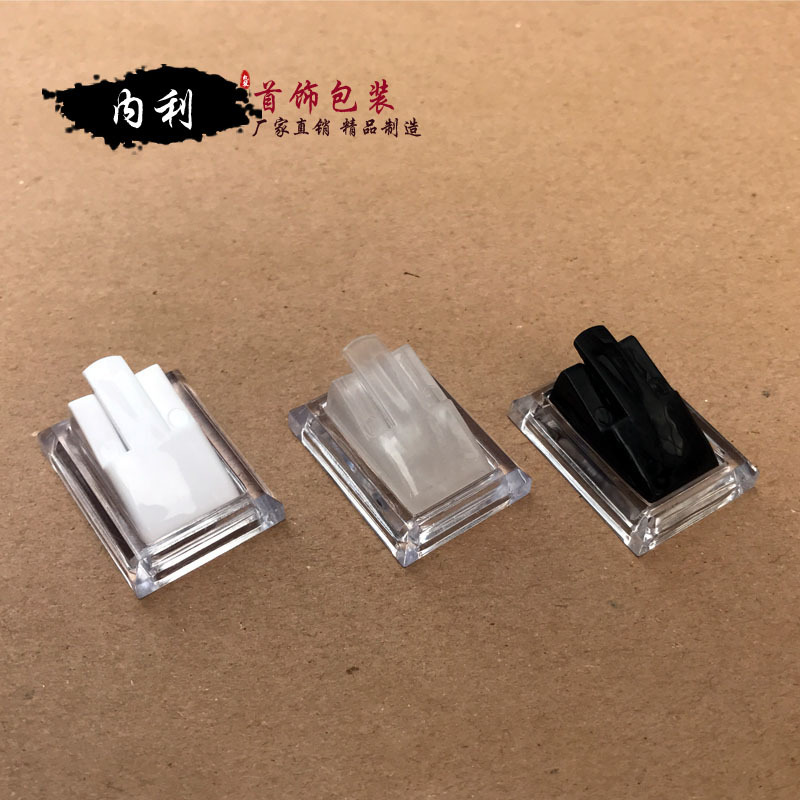Jewelry ring display holder transparent acrylic ring holder small plastic jewelry card holder props wholesale