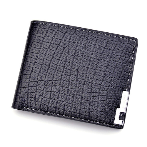 New wallet men's short wallet for young men Korean style multi-card slot retro crocodile pattern fashion horizontal soft leather wallet