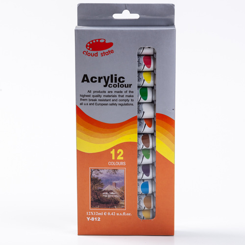 12 colors/12ml paint set acrylic oil painting watercolor gouache DIY sketching painting art paint box