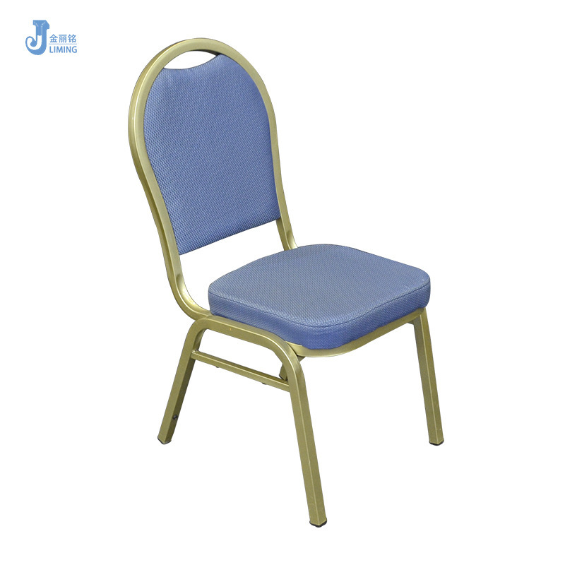 Restaurante Hotel silla redonda trasera de metal Silla de comedor restaurante silla trasera Silla de restaurante Silla de boda bolsa suave Silla de banquete al por mayor