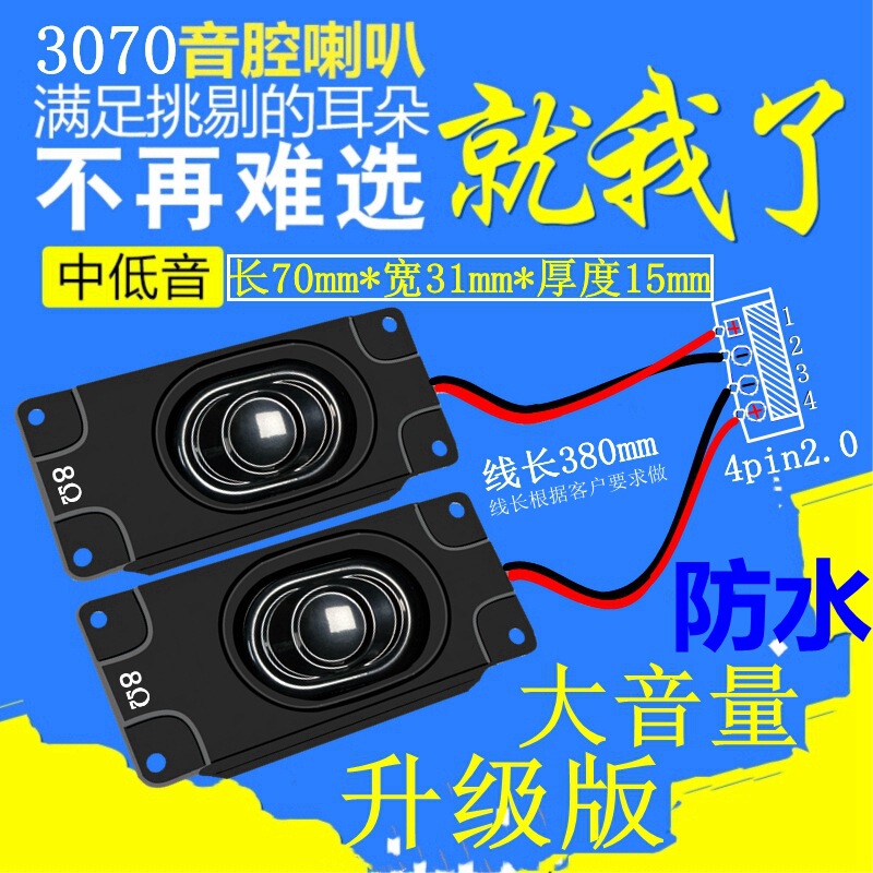 Jinggeyuan Moisture-Proof and Waterproof 3070 Speaker Cavity Tv Advertising Machine 4 Ohms 3W 5 Watt 2840 Speaker Speaker
