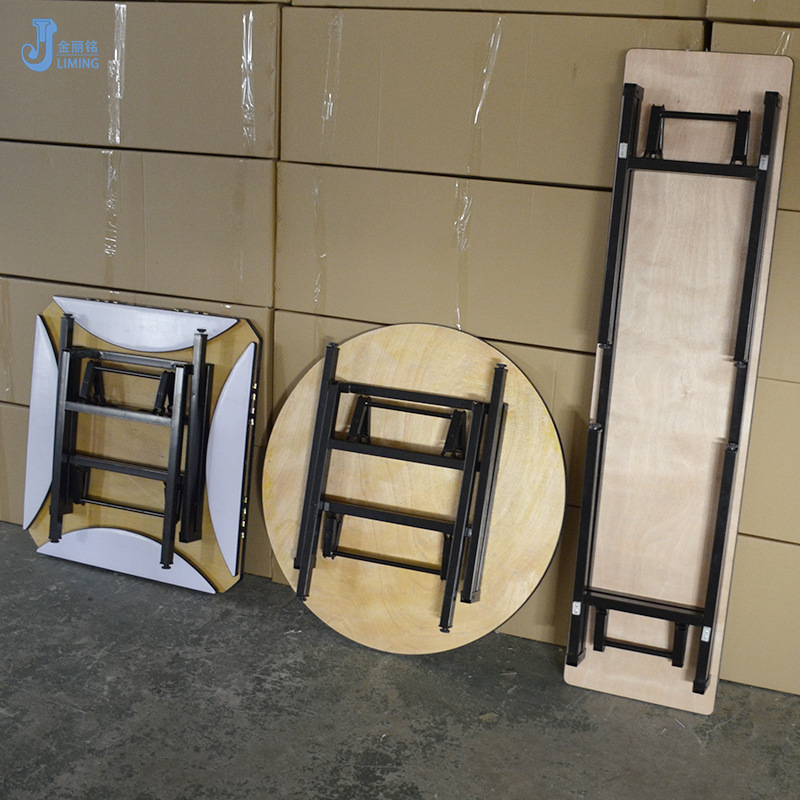 Fábrica al por mayor Hotel Gran Mesa Redonda plegable mesa de comedor redonda plegable de cinco piezas mesa de restaurante Mesa Redonda mesa de comedor