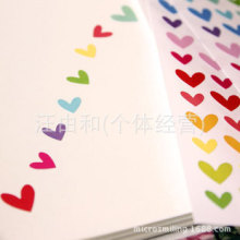 FUNNY韩国贴纸6张入color seal 彩色缤纷 彩虹爱心 烘焙贴纸