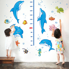 Wall sticker manufacturer wholesale new dolphin height sticker for children's room bedroom removable height wall sticker XL8368