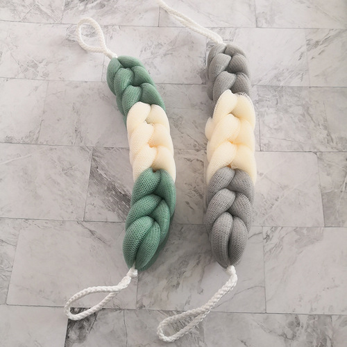 Wholesale twist bath strips, European style hand-knitted bath strips, Korean style bath strips, soft sand and silk 80g bath balls