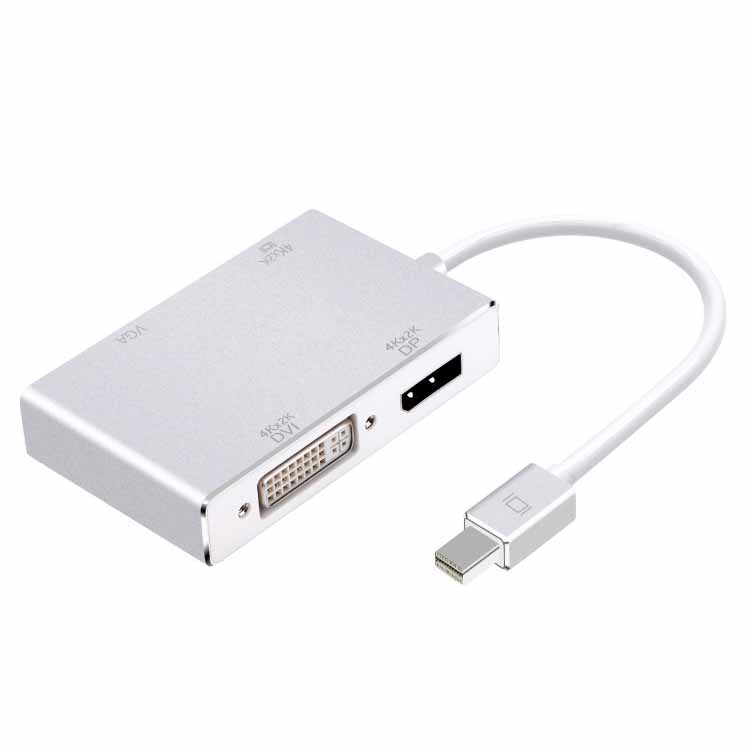 Cuatro en uno 4K aleación de aluminio Mini Displayport a VGA HDMI DVI DP adaptador de cable de conversión