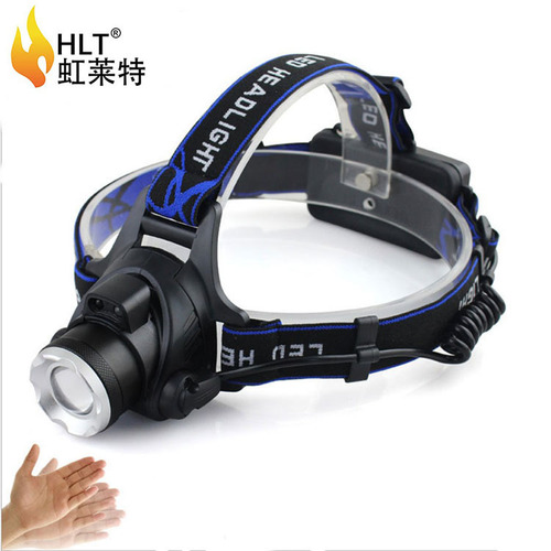 LED strong light t6 headlight super bright telescopic night fishing induction charging bicycle outdoor USB charging home headlight