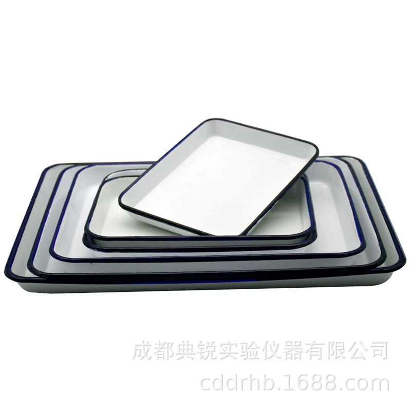 Квадратная тарелка из белой эмали по цене производителя, белый фарфоровый поднос, квадратная тарелка из лабораторной эмали, квадратная тарелка для стерилизации, лабораторный поднос в китайском стиле