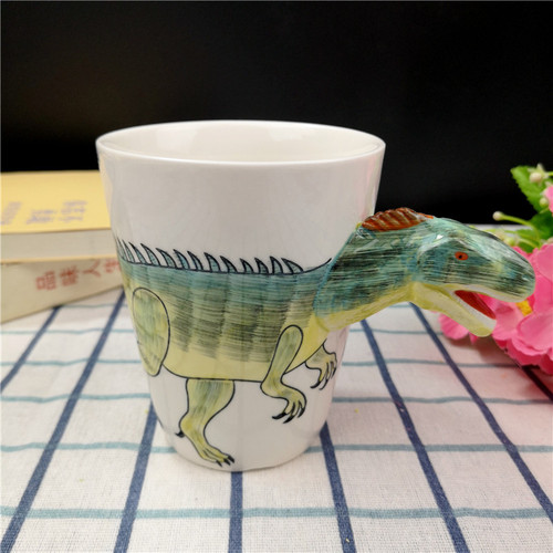 Creative Cute Children's Cartoon Dinosaur Ceramic Water Cup Tyrannosaurus Rex 3D Animal Mug Spinosaurus Couple Coffee Cup