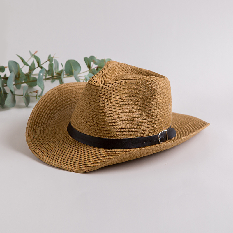 Sombrero de paja para hombre sombrero de Sol de ala grande de verano sombrero de paja para padres e hijos Sombrero de mezclilla nuevo sombrero de Sol de playa sombrero para el sol