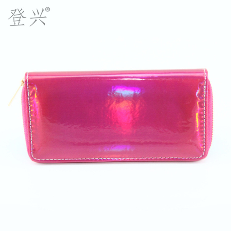 Nuevo colorido láser pu larga cartera 360 tarjeta titular cartera Yiwu fábrica al por mayor dengxing en stock