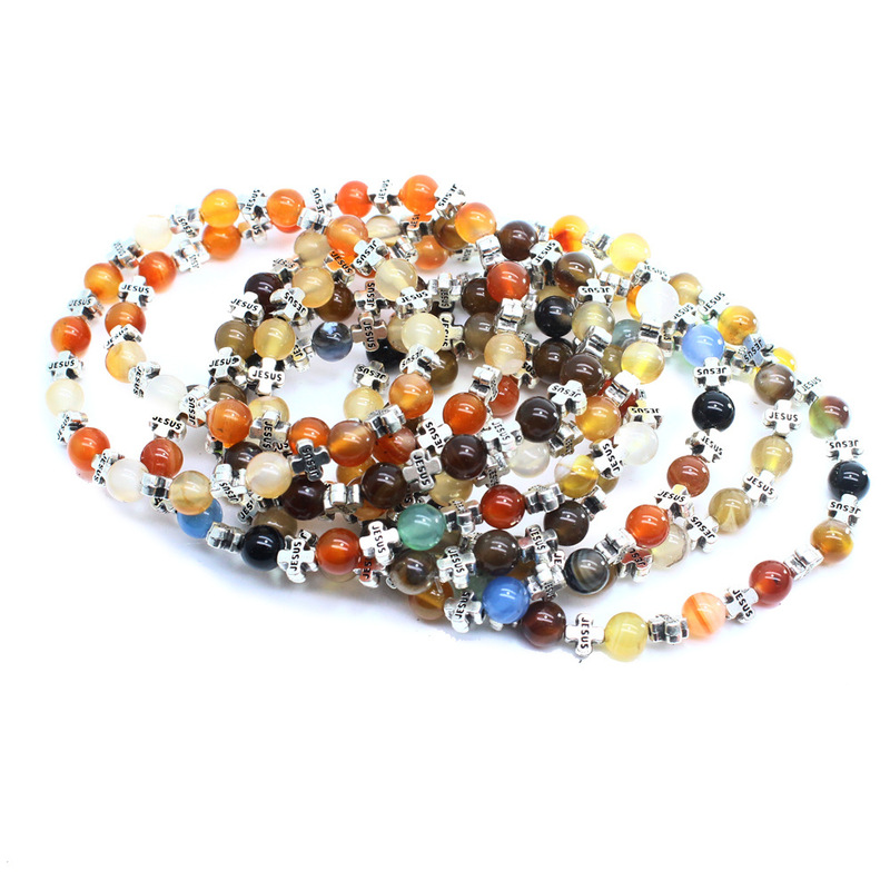 E-commerce cross bracelet natural stone bracelet cross bracelet beaded bracelet (elastic rope) bracelet