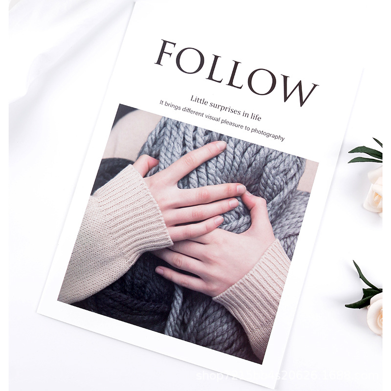 Apoyos de fotografía Álbum de revista ins estilo de mano Inglés revista fotografía Fondo decoración apoyos