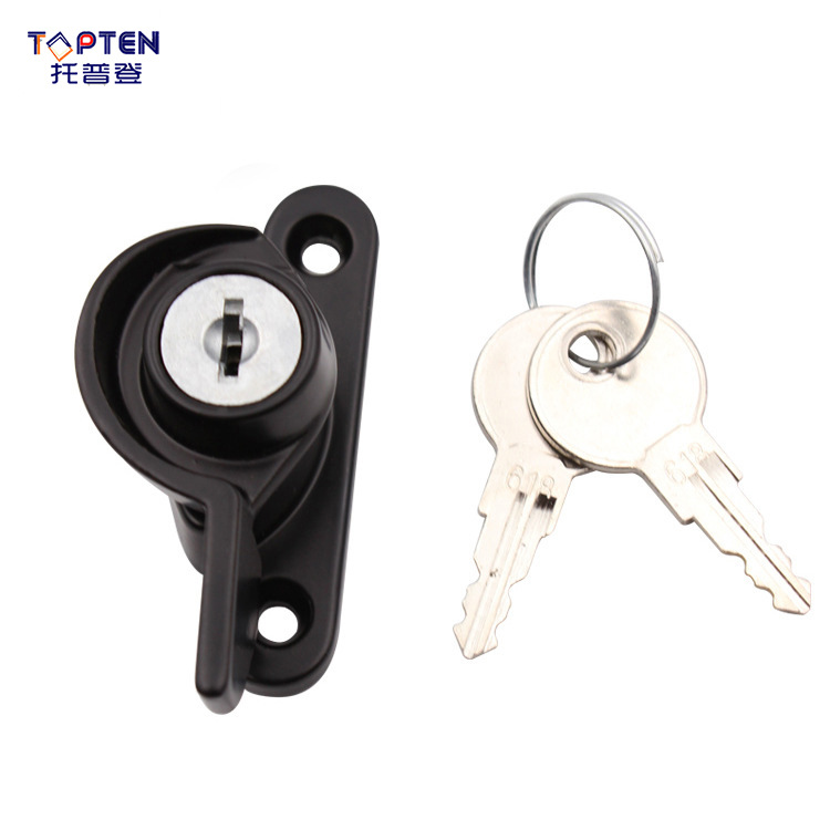 Puerta de oro de aluminio de acero plástico puertas corredizas y ventanas Ventana de aleación de zinc Cerradura de media luna con llave cerradura de ventana antirrobo cerradura de seguridad