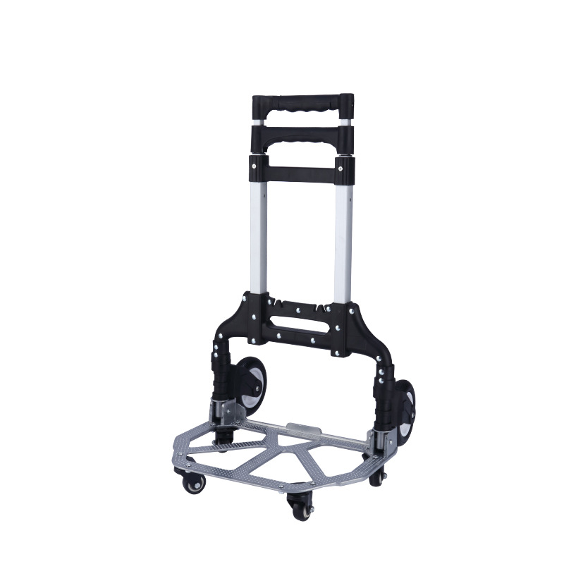 折叠拉车铝合金行李车便携手拉车购物拉货车家用搬运车静音轮拖车|ru