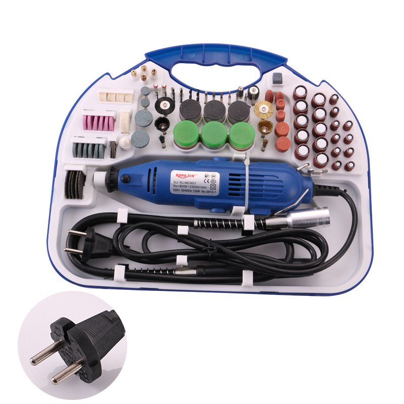 Cross-Border Export 211 Set Electric Grinder European Plug Woodworking Cutting Straight Grinding Polishing Engraving Machine