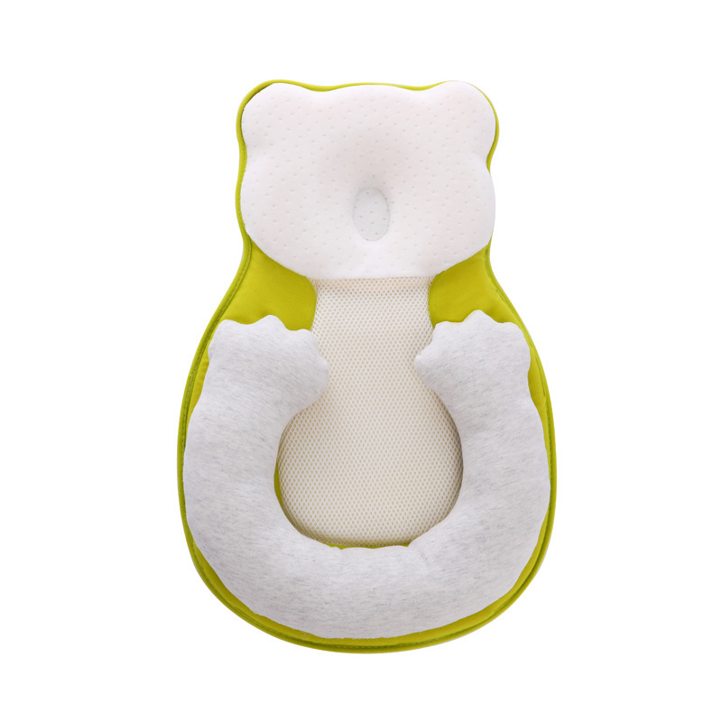 Almohada de espuma de memoria para bebés suave y cómoda almohada de conformación de cabeza anti-Desviación almohada de espuma de memoria transpirable que absorbe el sudor almohada especial de corrección