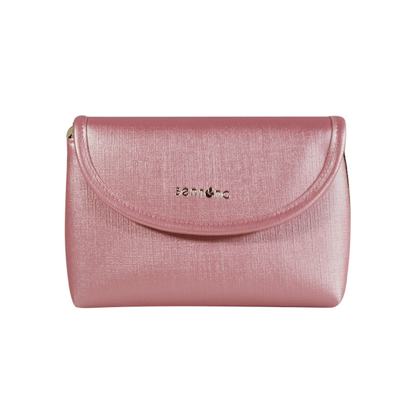 Customized Flip-Top Creative Makeup Brush Portable Bag Souvenir Glossy Travel Cross Pattern Leather Pu Cosmetic Bag
