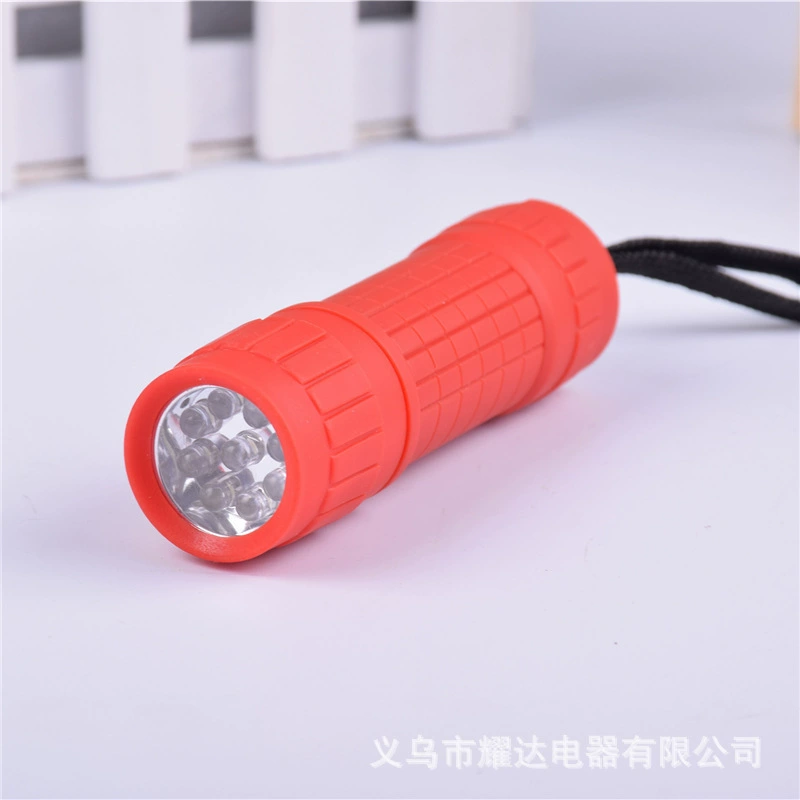 Завод питания 9LED фонарик, пластиковые спрей краска Мини Компактный 9LED фиолетовый фонарик