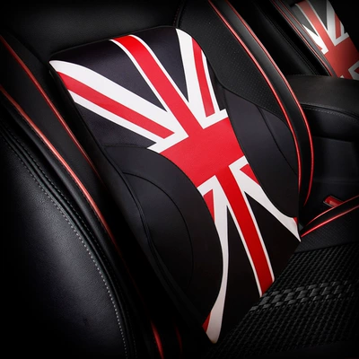 Cross-Border Printed Seat Back Cushion Car Lumbar Support Cartoon Lumbar Cushion Support Cushion Massage Memory Foam Lumbar Support (Waist support) - red-and-black-rice-flag-waist