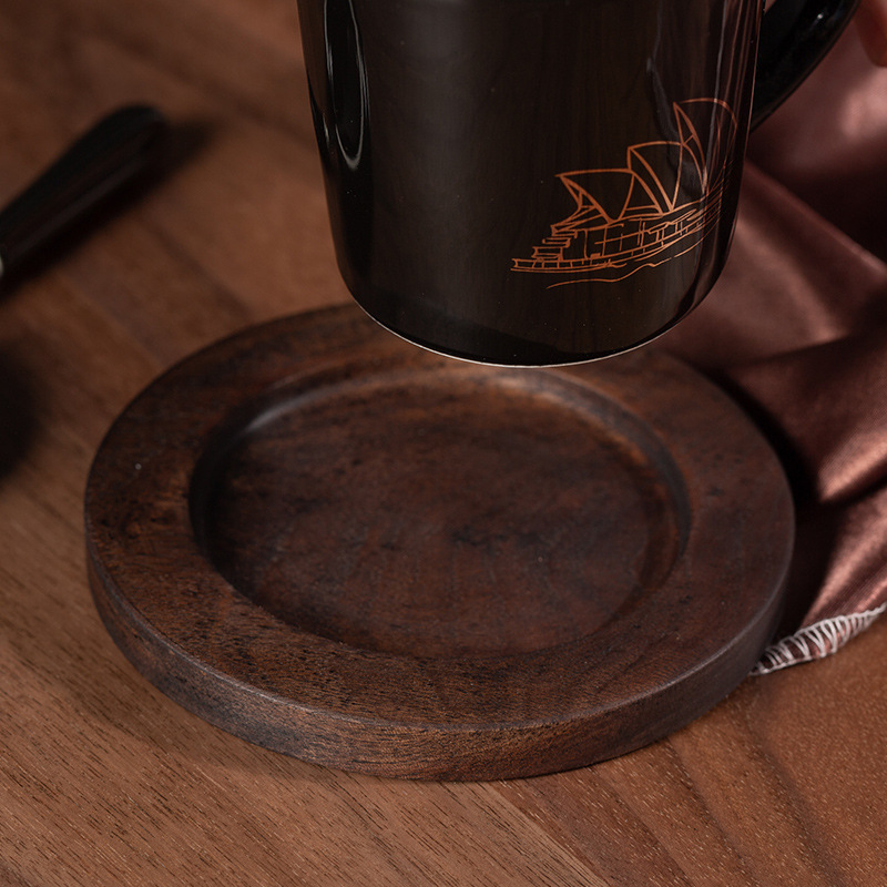 Tazas de nuez negra pequeñas tazas de tazas, tazas de cerámica, tazas de café de madera al por mayor