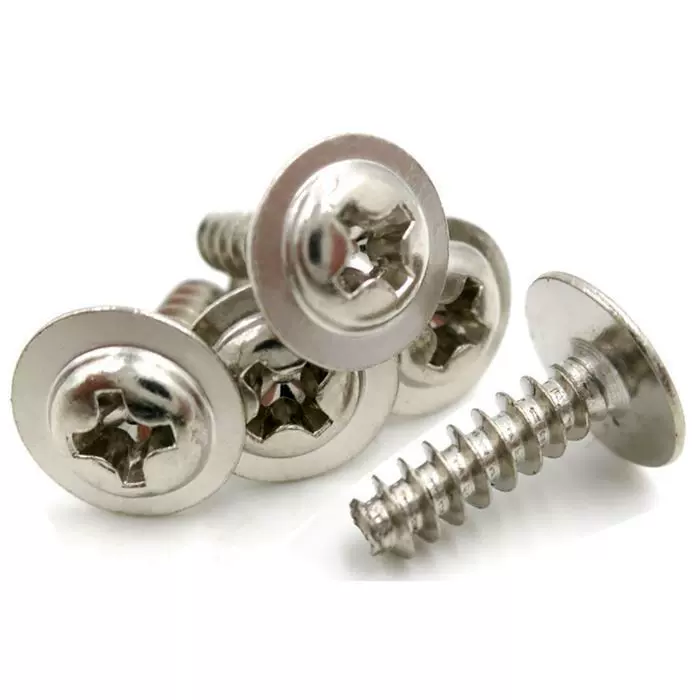 304不锈钢圆头带垫十字平尾自攻螺丝PWB盘头平尾带介螺钉M1.4M1.7