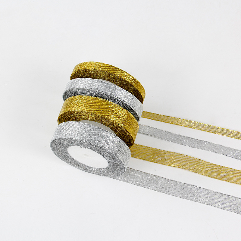 金银葱缎带花店婚庆鲜花缎带礼品包装蝴蝶结丝带卷婚庆婚车装饰