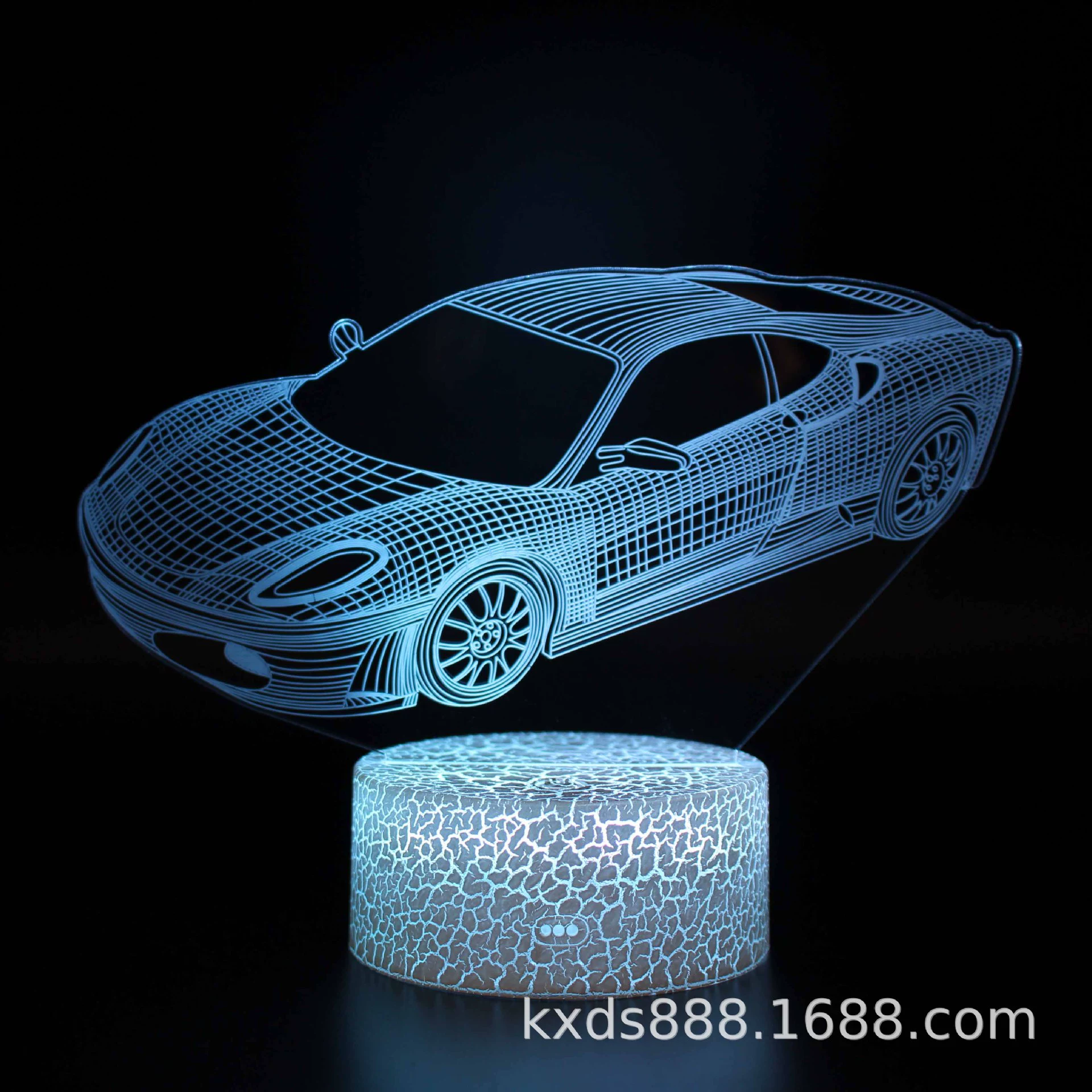 Светодиодная ночная подушка для гонок 3D с проектором, пульт ДУ, акриловая пластина 4 мм, 16 цветов