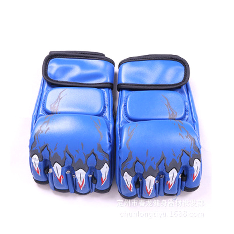 UFC MMA espesado Sanda boxeo medio dedo guantes de boxeo guantes de fitness saco de boxeo lucha contra guantes de boxeo