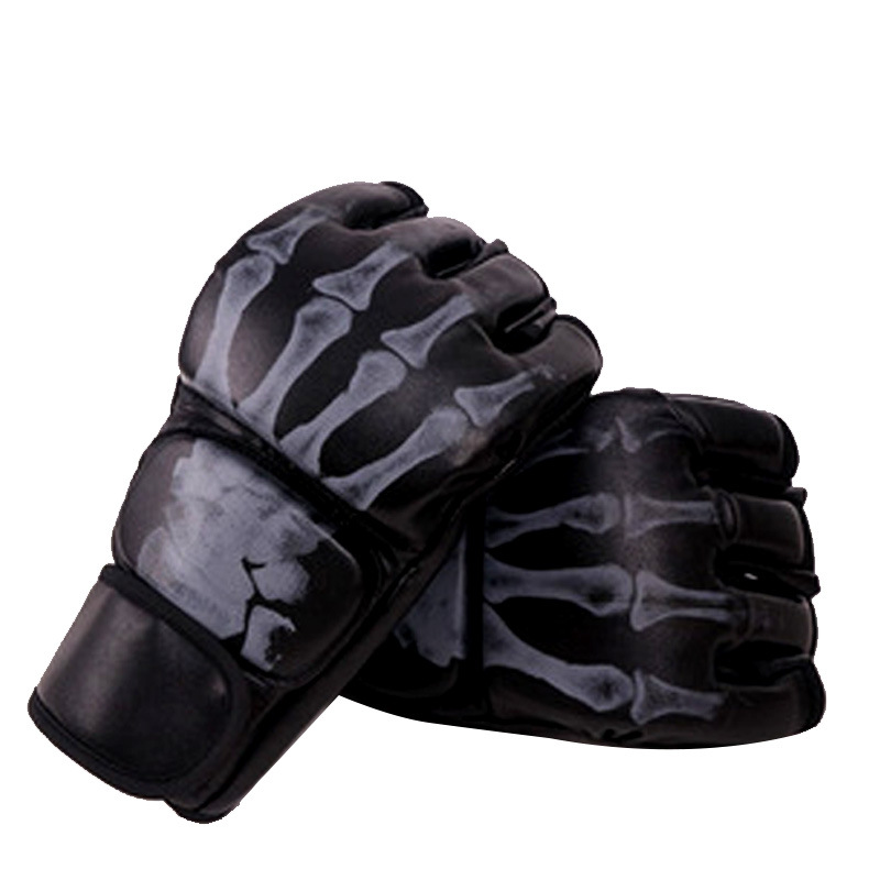 UFC MMA espesado Sanda boxeo medio dedo guantes de boxeo guantes de fitness saco de boxeo lucha contra guantes de boxeo