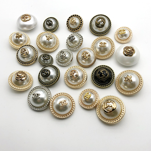 High -grade dual -g high -light pearl button sweater knitwear…