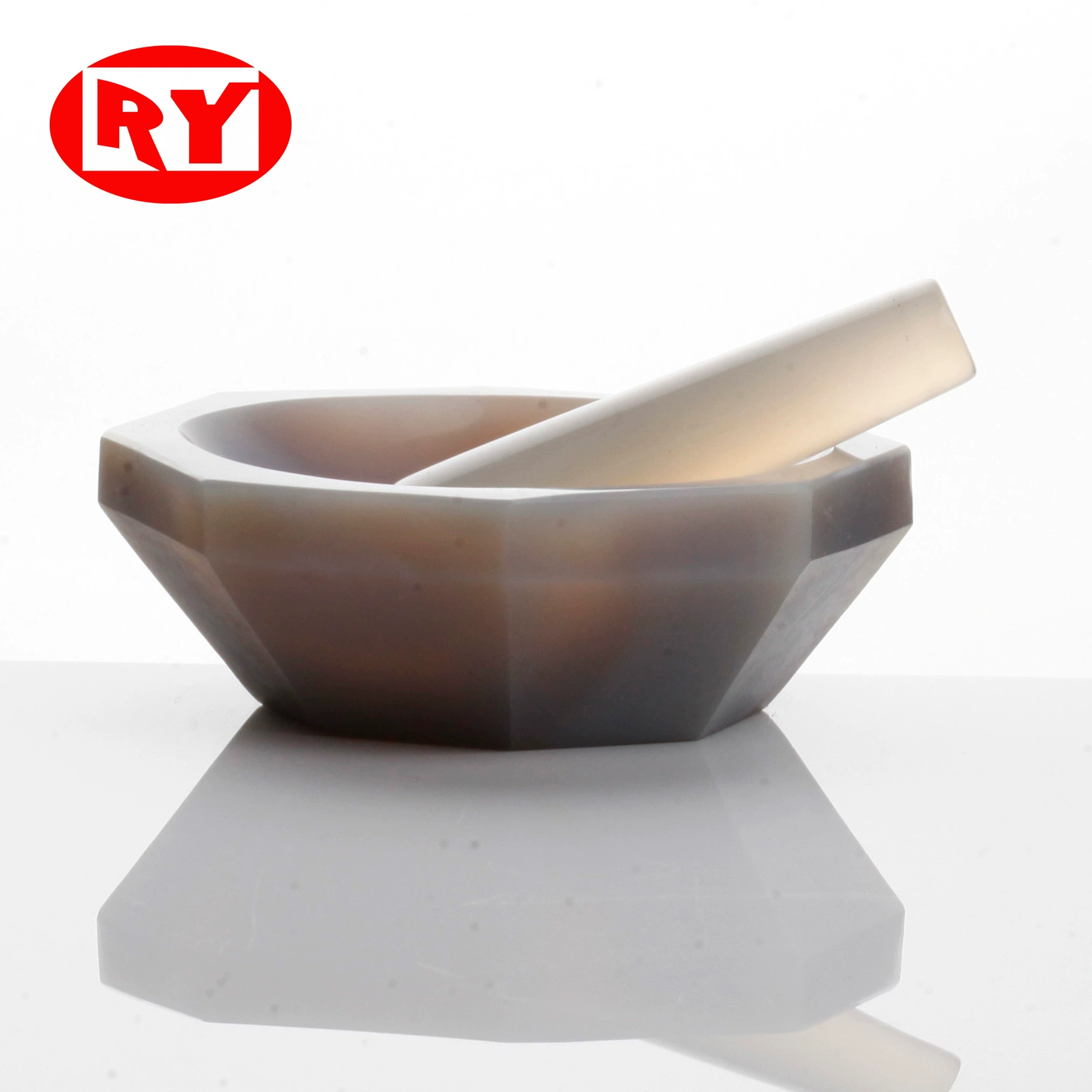 Агатовая ступка Shanghai Heqi для производителя силы 80 мм, 90 мм, 100 мм, 120 мм, стеклянный инструмент