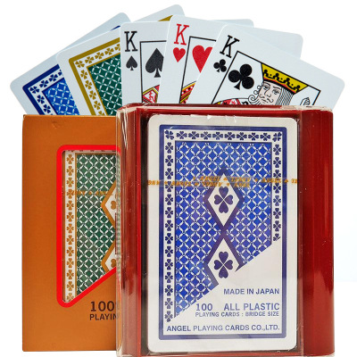 日本小天使塑料扑克牌成人ANGEL新料PVC可水洗双面磨砂桥牌纸牌|ru