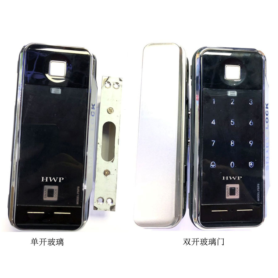 单开门双开办公室玻璃门指纹锁免开孔智能电子密码锁单开门禁锁