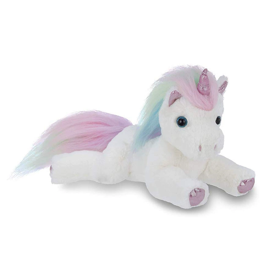 Cute white plush doll, rainbow toy, unicorn