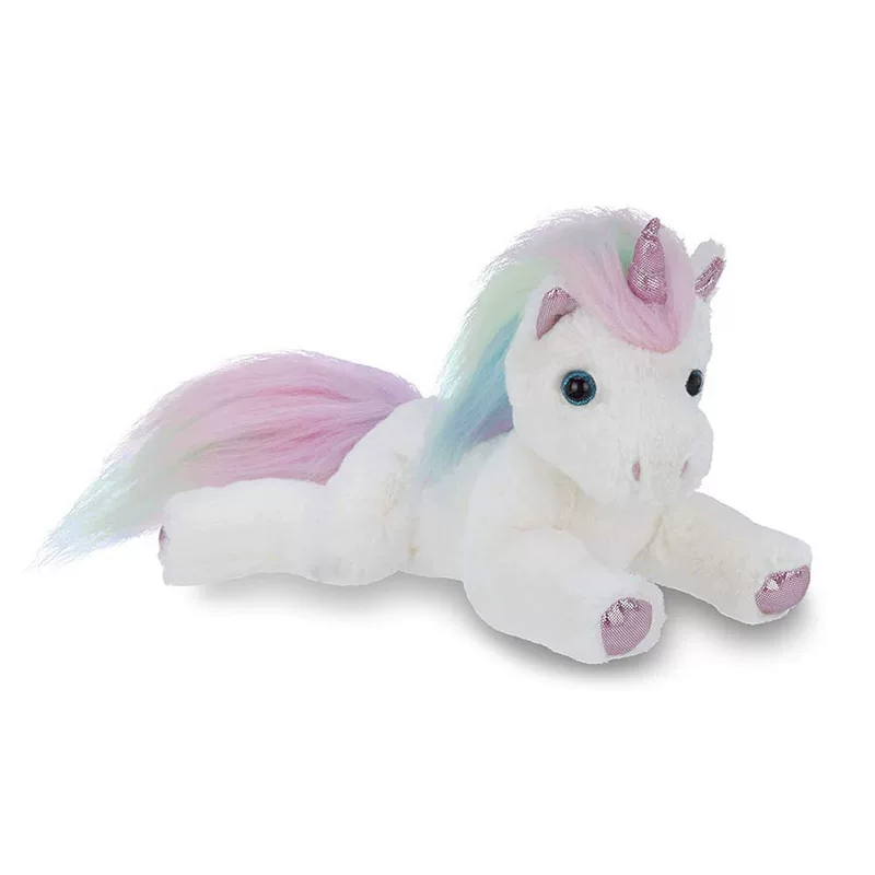 Cute white plush doll, rainbow toy, unicorn