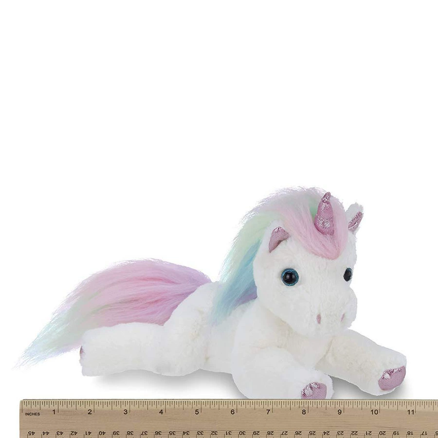 Cute white plush doll, rainbow toy, unicorn