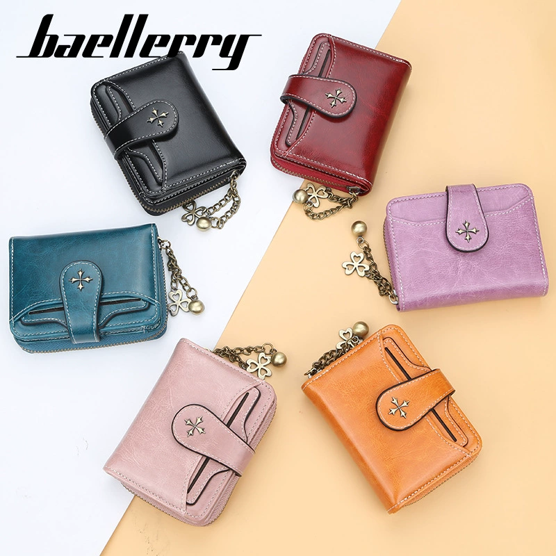 Кошелек (Baellerry) короткий держатель карт на молнии, защёлка, компактный 12×9×3 см