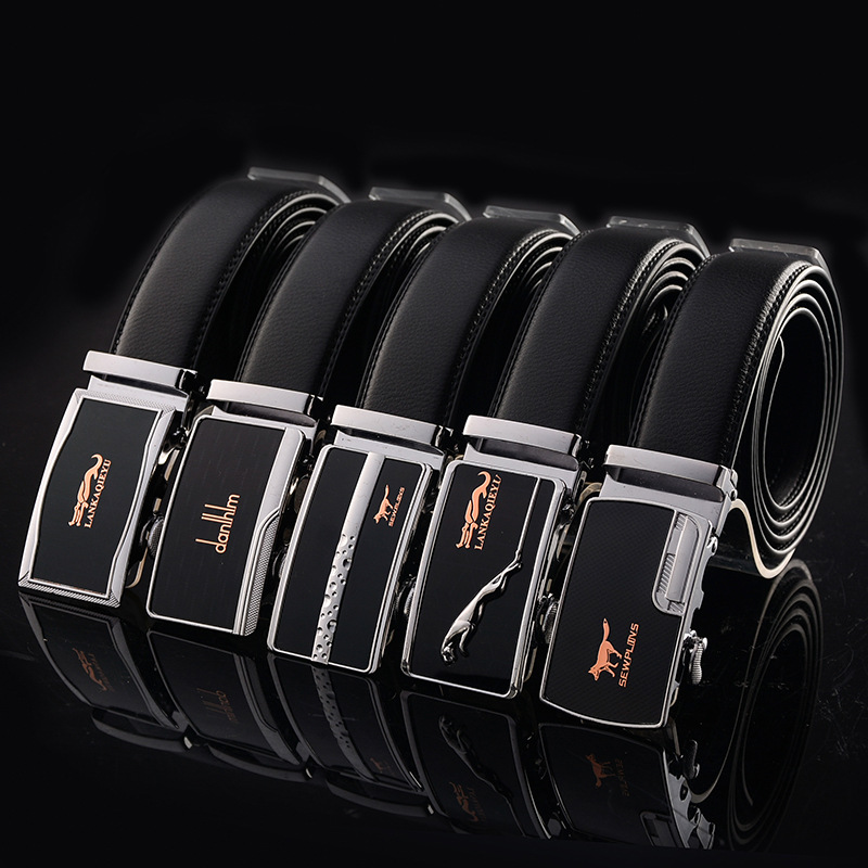 创意款男士皮带真皮自动扣腰带时尚潮人商务休闲牛皮裤带厂家批发