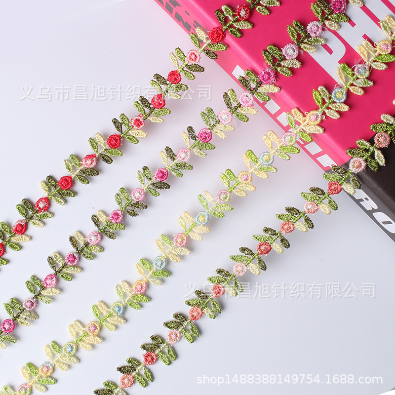 刺绣花边涤纶丝花边水溶花朵手工头饰发饰服装辅料小清新风宽花边