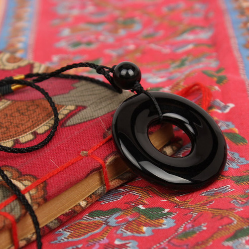 Obsidian Peace Knot Crystal Pendant Pujiang Water Crystal Manufacturer Gift Manufacturer Temple Connection Accessory