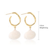 Brand marine accessory from pearl, metal organic summer earrings, European style, boho style