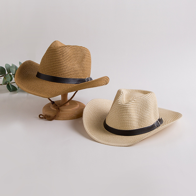 Sombrero de paja para hombre sombrero de Sol de ala grande de verano sombrero de paja para padres e hijos Sombrero de mezclilla nuevo sombrero de Sol de playa sombrero para el sol